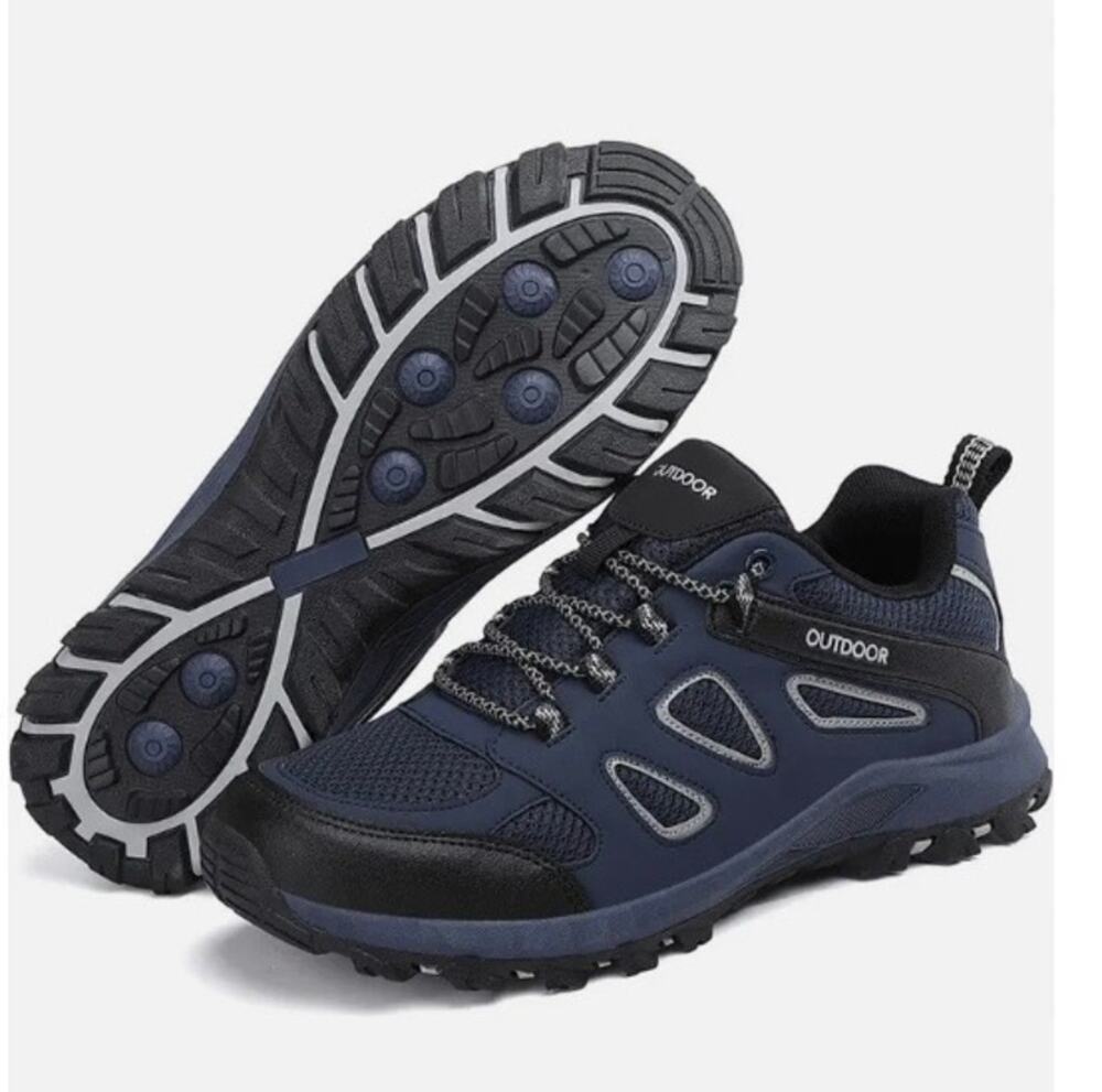 AZBZCZ Outdoor Mens Hiking Shoes w/ Non-Slip Breathable Lightweight 9 blue blk